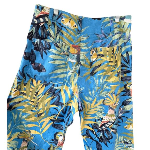 Maeve Anthropologie The Colette Tropical Print Pants Size 6 - Picture 11 of 11